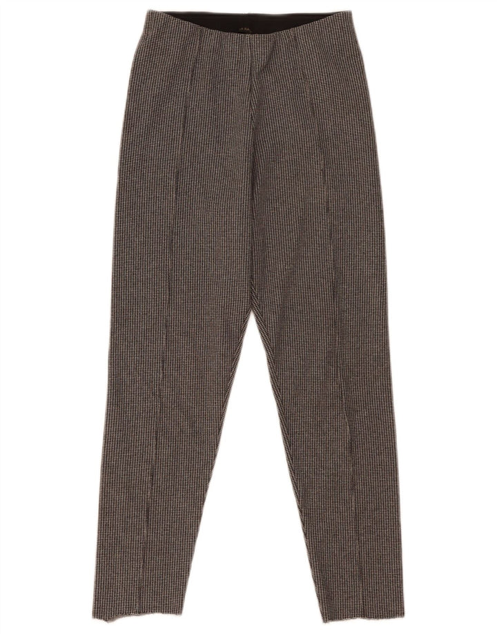 Zara Damen Crop Leggings UK 10 Small Graues Hahnentritt-Polyester