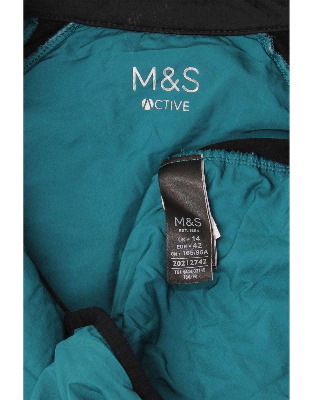 Marks & Spencer Damen-Trainingsanzug-Top-Jacke, UK 14, Größe L, Grün, Farbblock