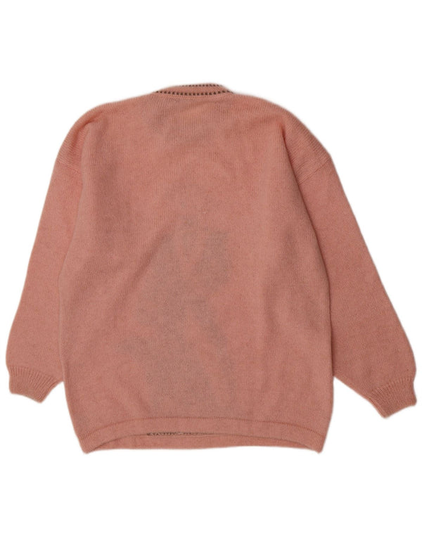 ALEX Womens Graphic Relaxed Fit Rundhalspullover Pullover UK 16 Large Pink