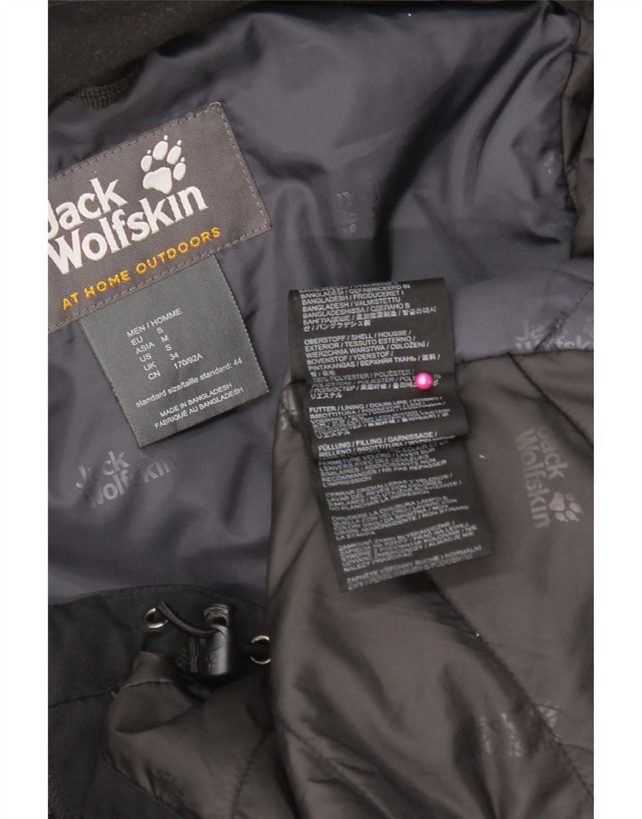 Jack Wolfskin Herren-Windbreakerjacke mit Kapuze, UK 34, Größe S, Schwarz, Polyester