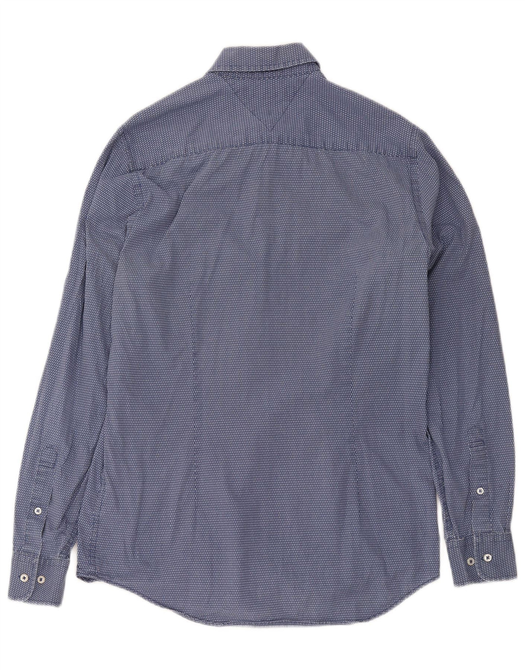 Tommy Hilfiger Herren-Slim-Fit-Hemd aus mittelblau gepunkteter Baumwolle