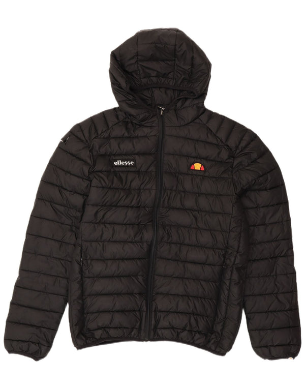 ELLESSE Wattierte Herrenjacke mit Kapuze, UK 40, Größe L, Schwarz, Polyester