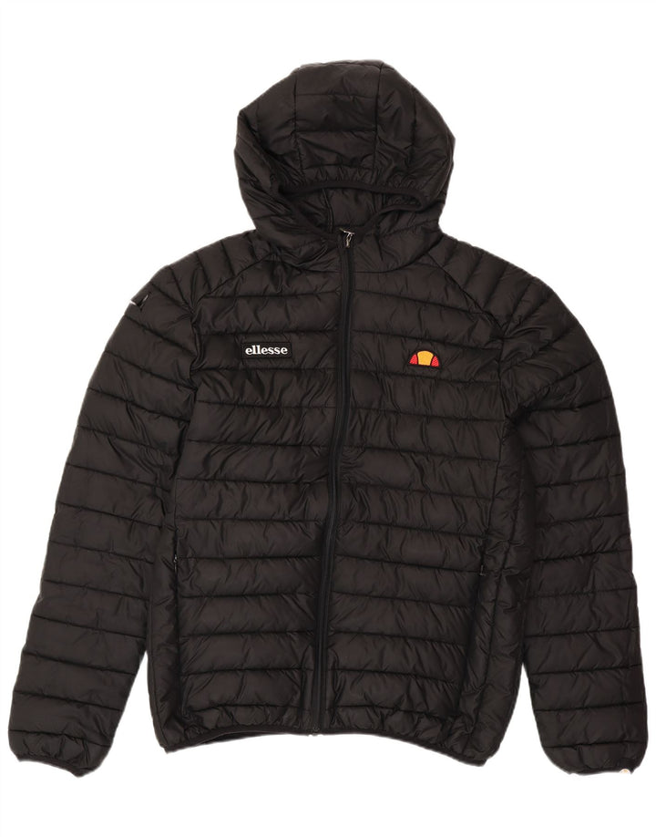 ELLESSE Wattierte Herrenjacke mit Kapuze, UK 40, Größe L, Schwarz, Polyester