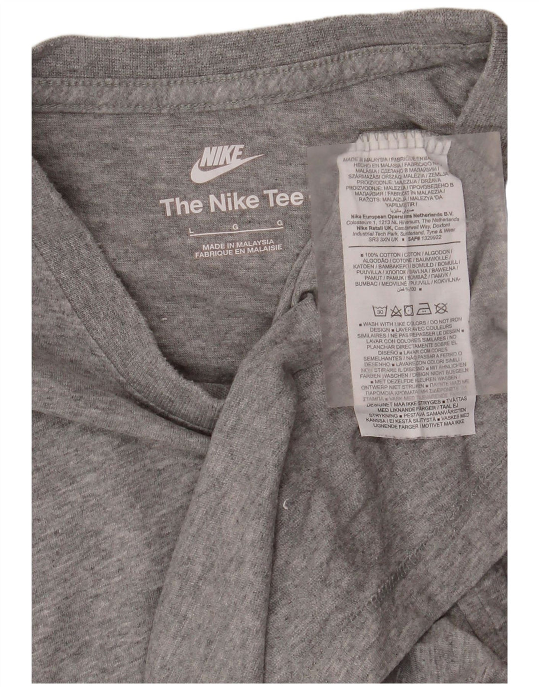 NIKE Herren T-Shirt Top Large Grau Baumwolle