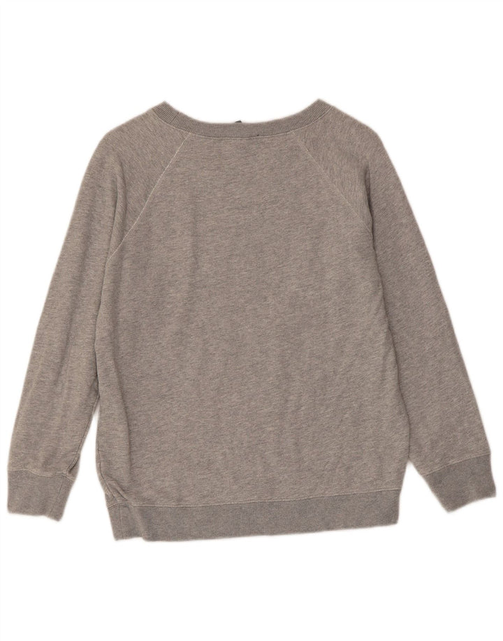 J. CREW Grafik-Sweatshirtpullover für Damen, UK 10, Größe S, Grau, Baumwolle