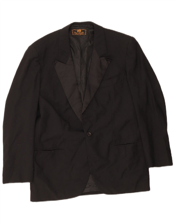 Vintage Herren 1 Knopf Blazer Jacke UK 36 Small Schwarz