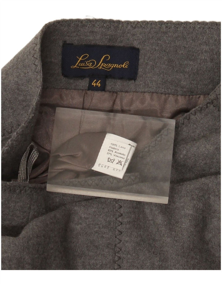 Luisa Spagnoli Damen Trompetenrock IT 44 Medium W30 Graue Wolle