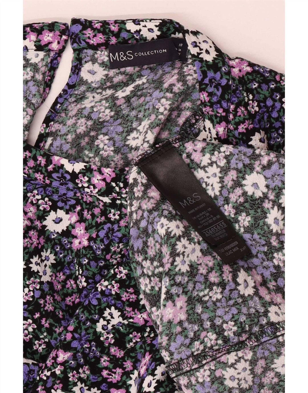 Marks & Spencer Damen-Blusenoberteil, Gr. 10, klein, mehrfarbig, Blumenmuster