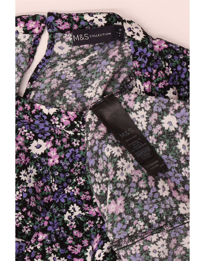 Marks & Spencer Damen-Blusenoberteil, Gr. 10, klein, mehrfarbig, Blumenmuster