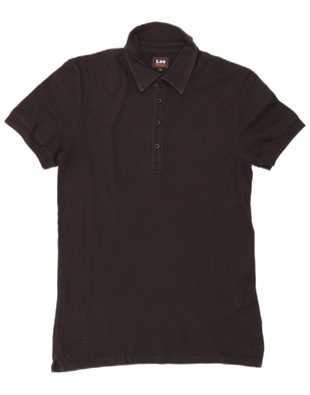 LEE Herren-Poloshirt, mittelgroß, schwarze Baumwolle