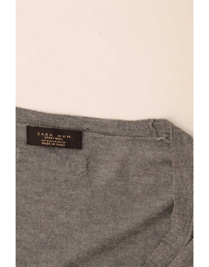 Zara Herren-Cardigan-Pullover Mittelgrau