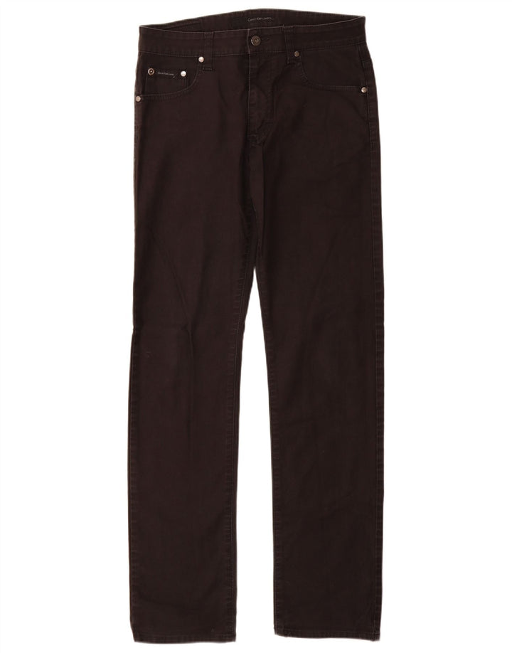 Calvin Klein Herren Straight Jeans W30 L34 Schwarze Baumwolle