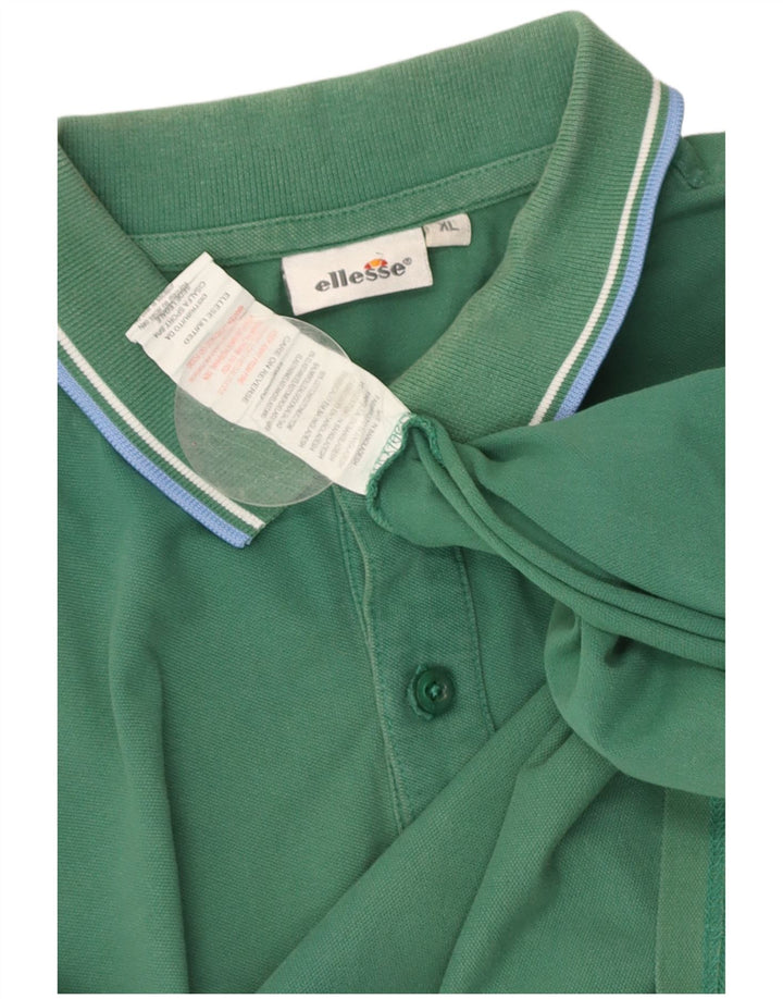 ELLESSE Mens Polo Shirt XL Green Cotton
