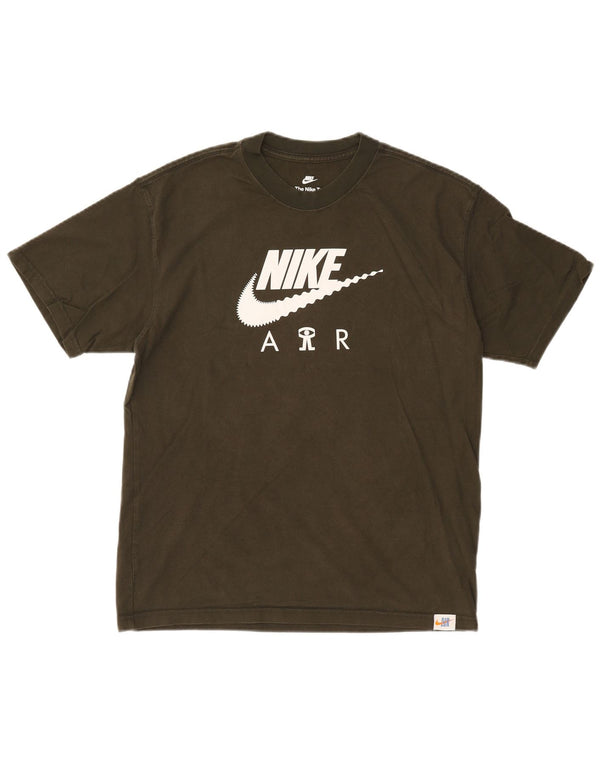 Nike Herren-T-Shirt mit lockerer Passform, Grafik, Größe L, Khaki, Baumwolle