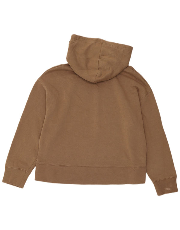 Zara Damen Kapuzenpullover UK 16 Große braune Baumwolle