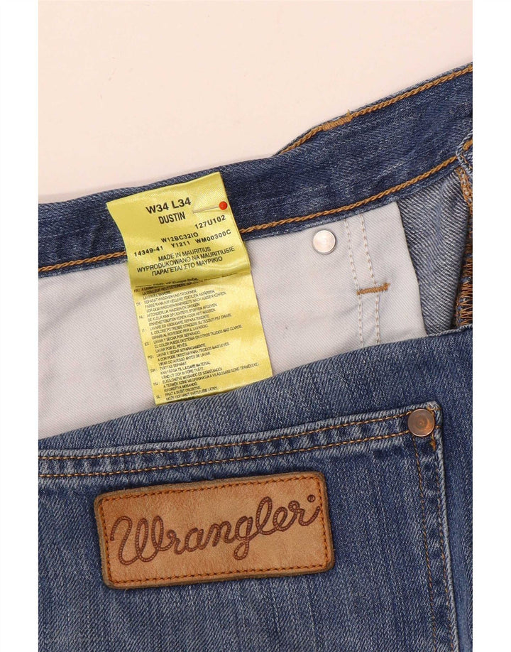 Wrangler Herren Dustin Straight Jeans W34 L34 Blaue Baumwolle