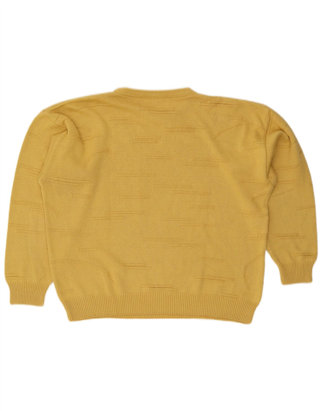 Vintage Damen Übergroßer Pullover mit Rundhalsausschnitt IT 50 XL Gelb