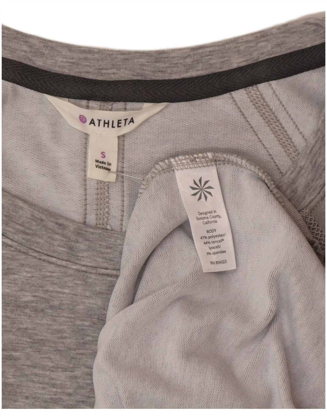Athleta Damen T-Shirt-Kleid UK 10 Small Grau geflecktes Polyester