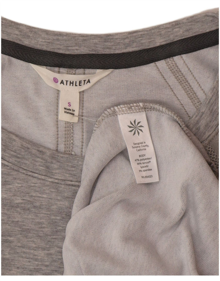 Athleta Damen T-Shirt-Kleid UK 10 Small Grau geflecktes Polyester