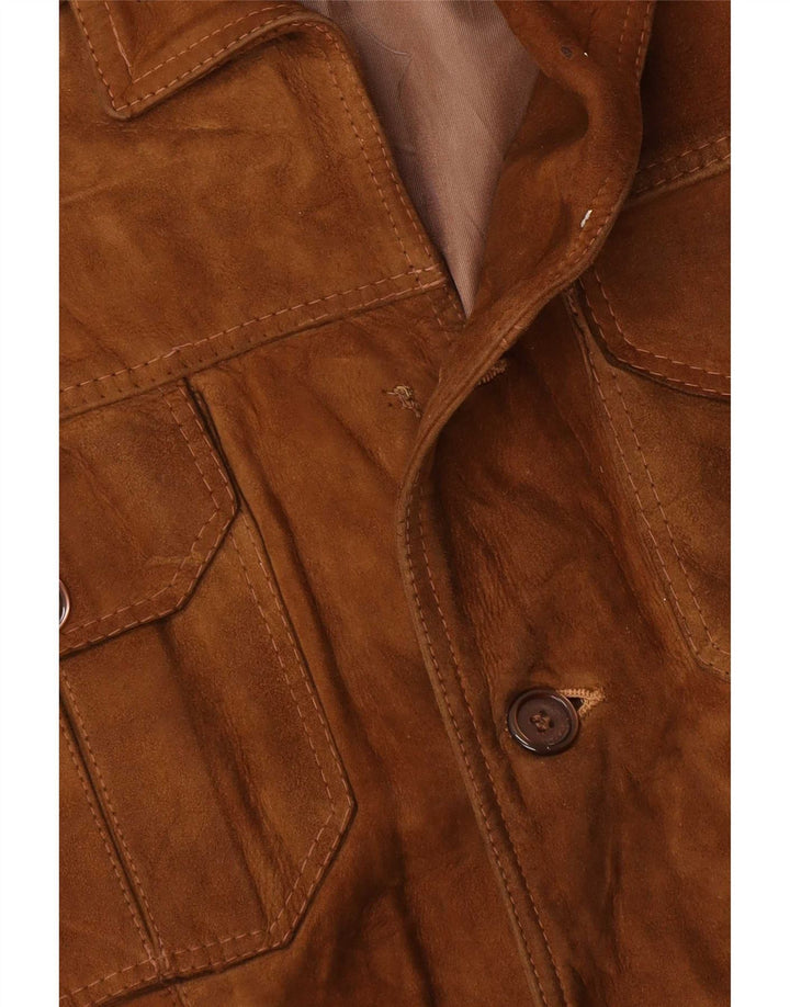 Vintage Herren Wildlederjacke UK 38 Medium Beige