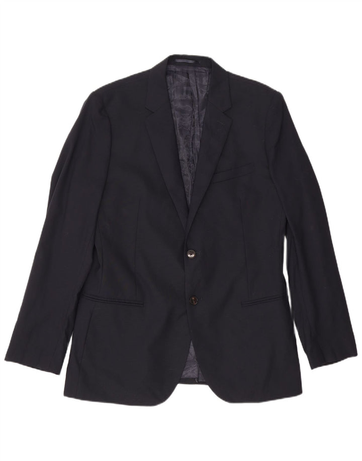 Reiss Herren-Blazer mit 2 Knöpfen, UK 38, mittelmarineblaue Wolle