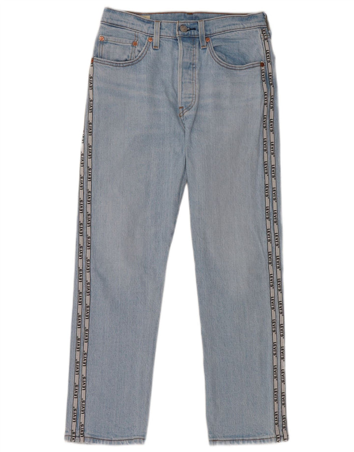 Levi's Damen 501 Graphic Straight Jeans W26 L26 Blaue Baumwolle