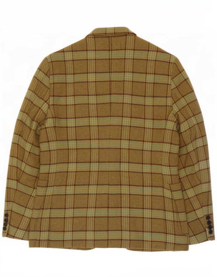 Brooksfield Herren-Blazer mit 2 Knöpfen, IT 50, großes Khaki-Karomuster