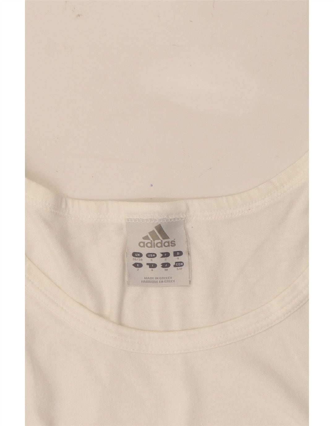 ADIDAS Mens Vest Top UK 36/38 Small White Vintage Adidas and Second-Hand Adidas from Messina Hembry 