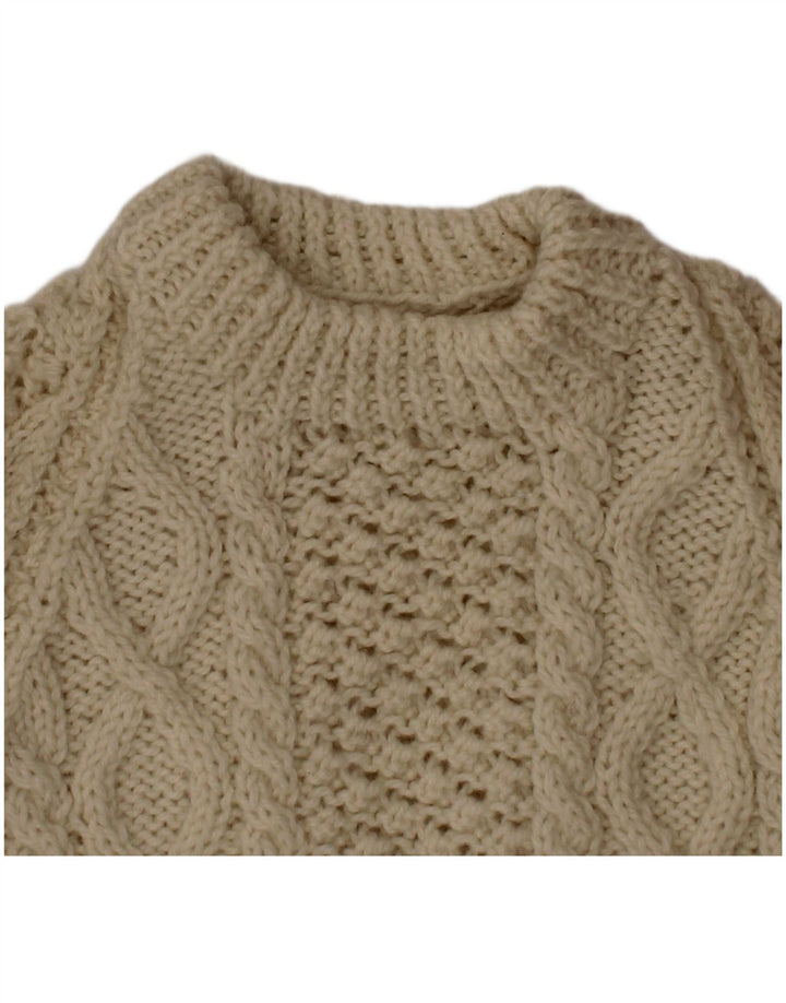 VINTAGE Jungen-Pullover mit Rundhalsausschnitt, 2–3 Jahre, gebrochenes Weiß