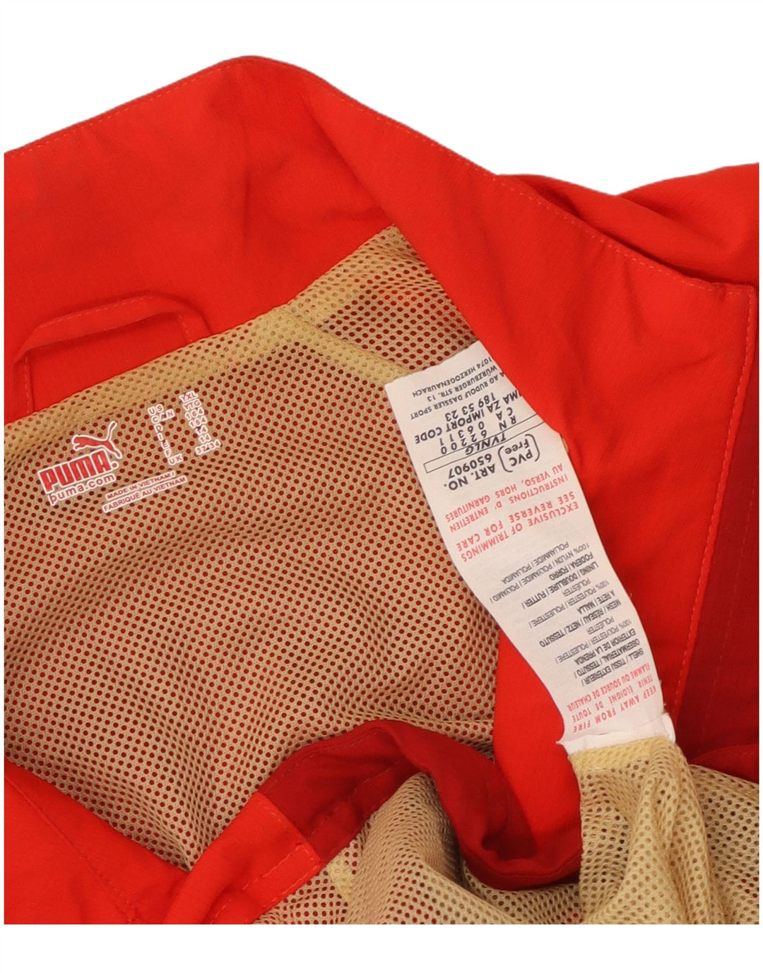 PUMA Jungen-Trainingsanzug-Top-Jacke, 13–14 Jahre, rotes Farbblock-Polyester