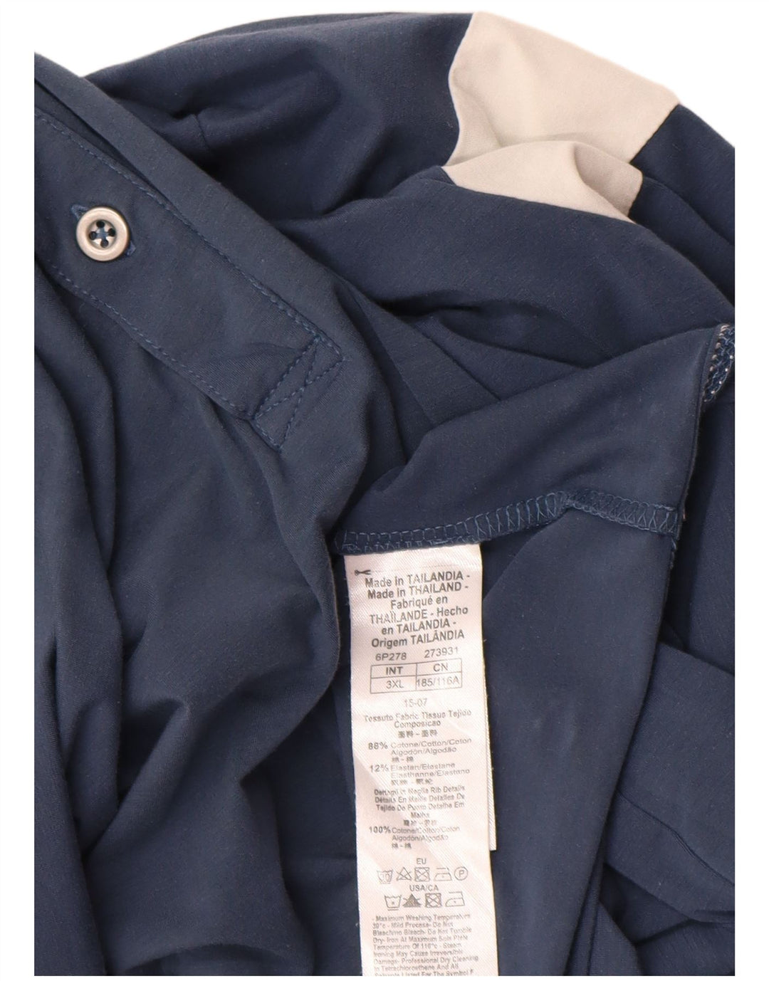 EMPORIO ARMANI Herren Poloshirt 3XL Blau Colourblock Baumwolle