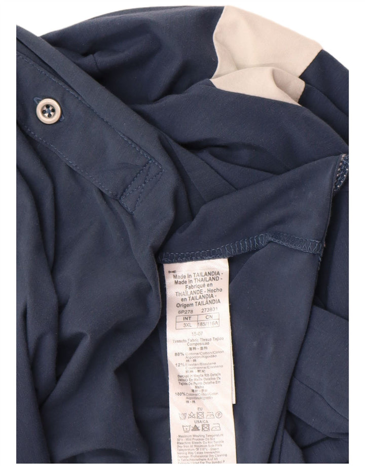 EMPORIO ARMANI Herren Poloshirt 3XL Blau Colourblock Baumwolle