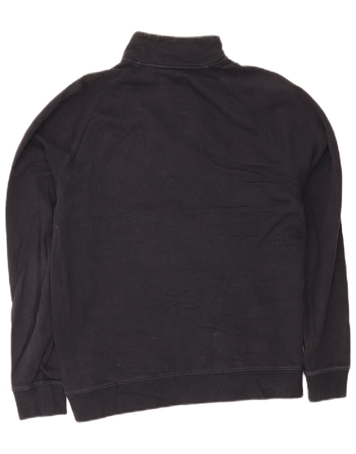 Farah Herren-Sweatshirt mit Reißverschluss am Hals, groß, aus schwarzer Baumwolle