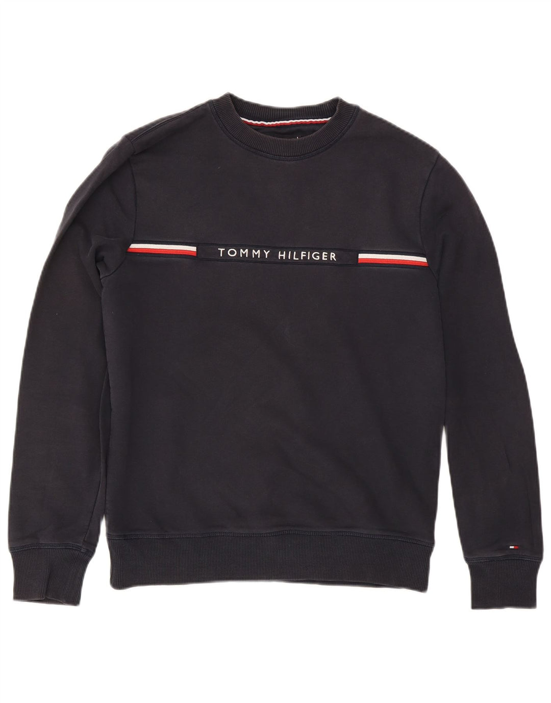 Tommy Hilfiger Herren-Sweatshirt mit Grafik, mittelgroß, Marineblau gestreift