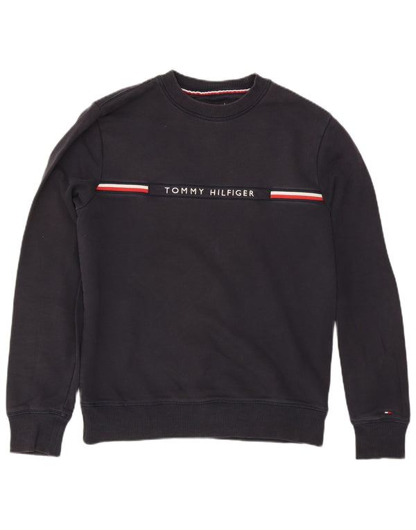 Tommy Hilfiger Herren-Sweatshirt mit Grafik, mittelgroß, Marineblau gestreift