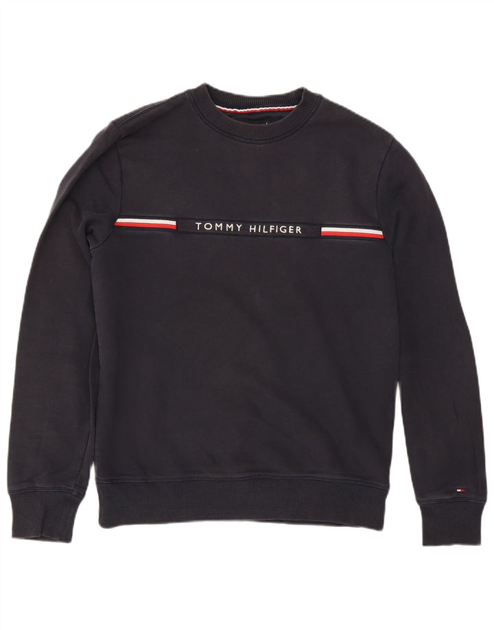Tommy Hilfiger Herren-Sweatshirt mit Grafik, mittelgroß, Marineblau gestreift