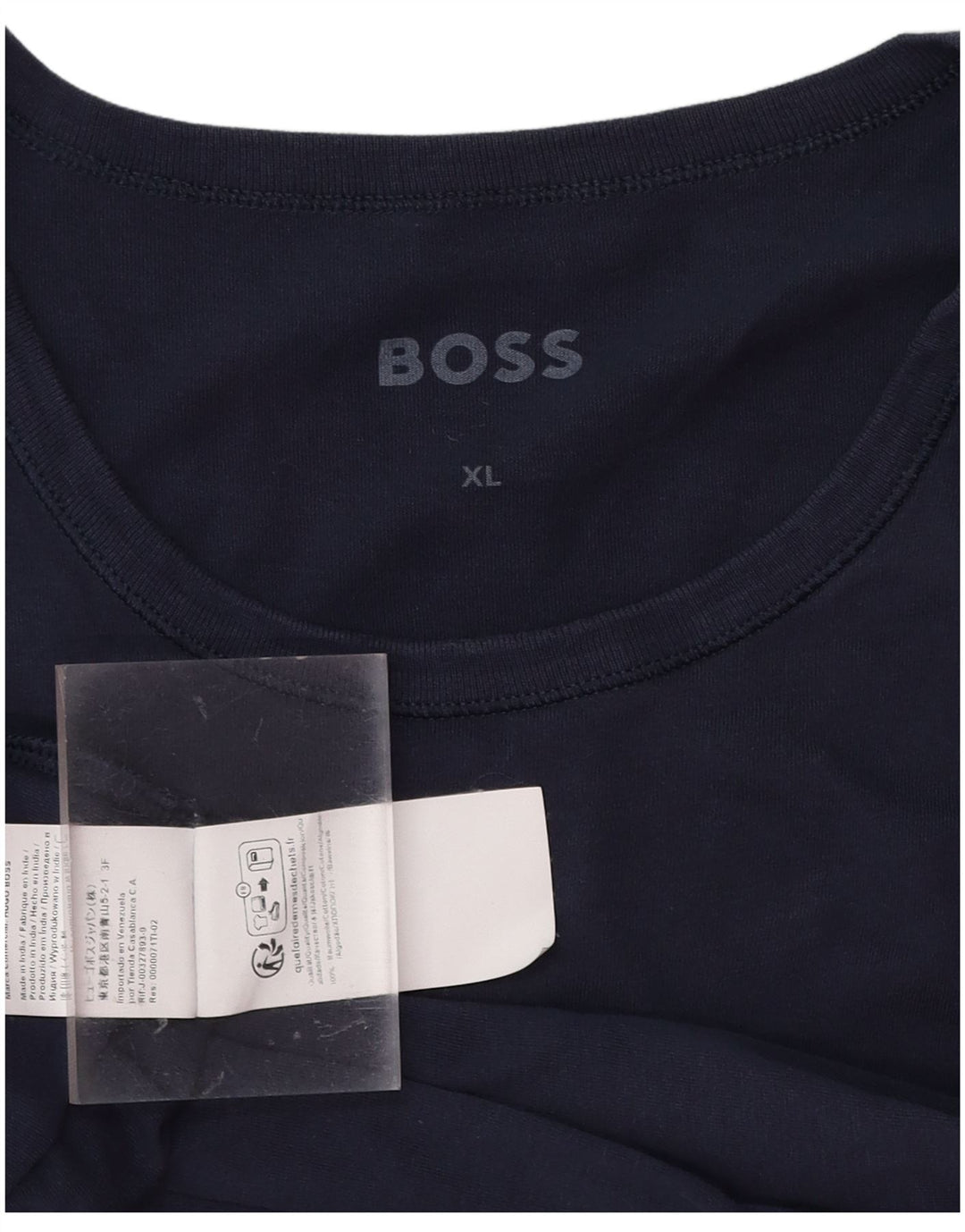 HUGO BOSS Herren T-Shirt Top XL Marineblau Baumwolle