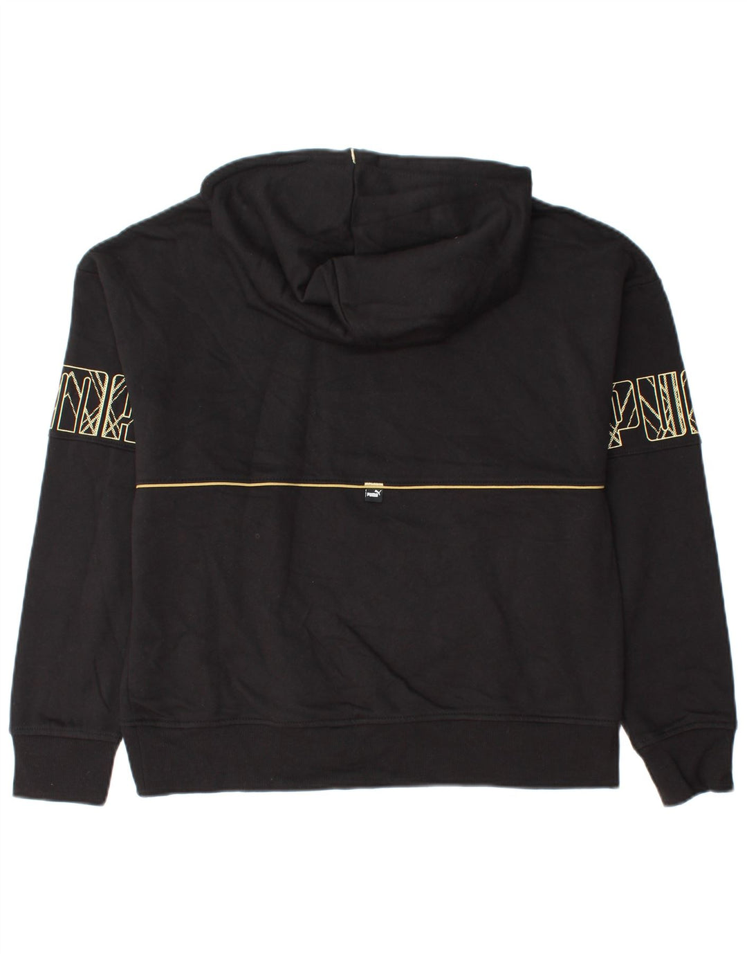 PUMA Damen Graphic Hoodie Pullover UK 14 Mittelschwarze Baumwolle