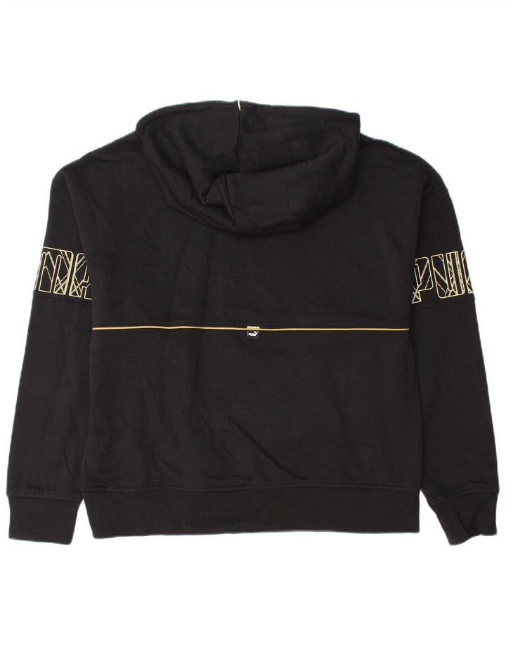 PUMA Damen Graphic Hoodie Pullover UK 14 Mittelschwarze Baumwolle