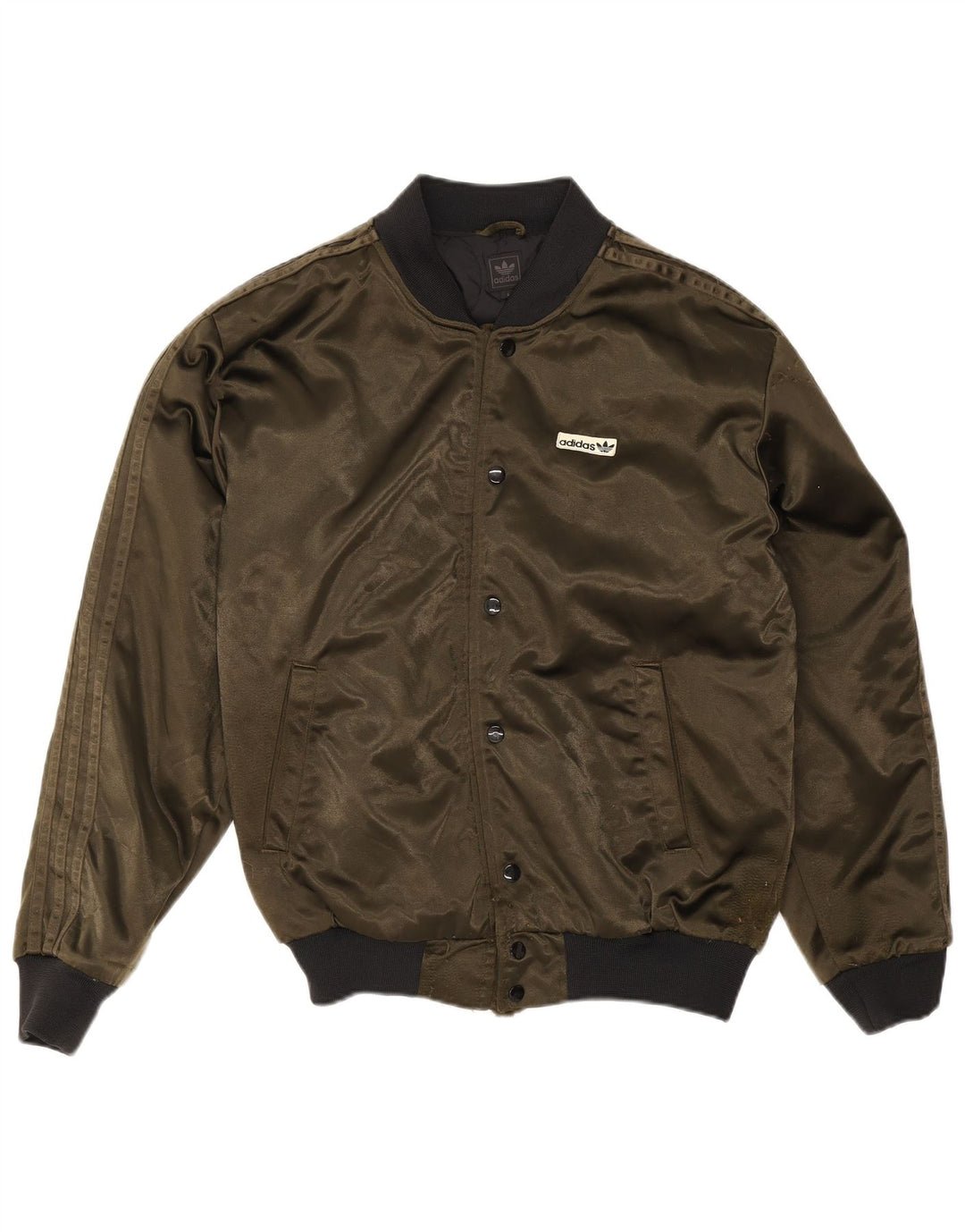 Adidas Herren Varsity Jacke UK 36 Small Khaki Polyamid