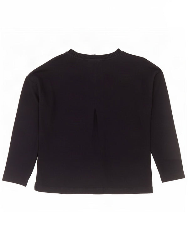 Massimo Dutti Damen Übergroßes Top Langarm UK 6 XS Marineblaue Viskose
