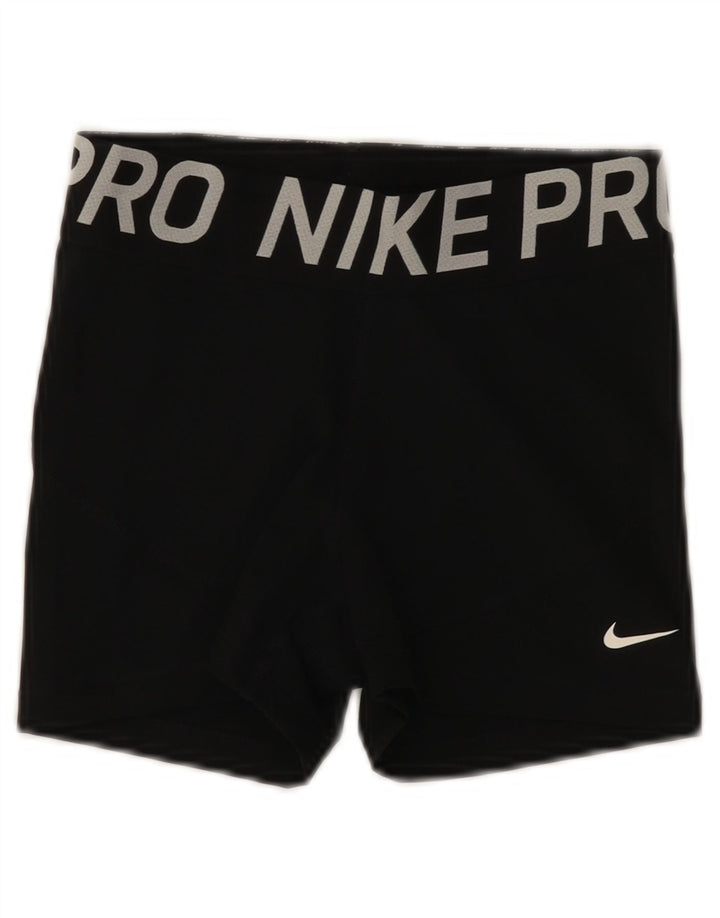 Nike Damen Graphic Sport Shorts UK 8 Small Schwarz Polyester
