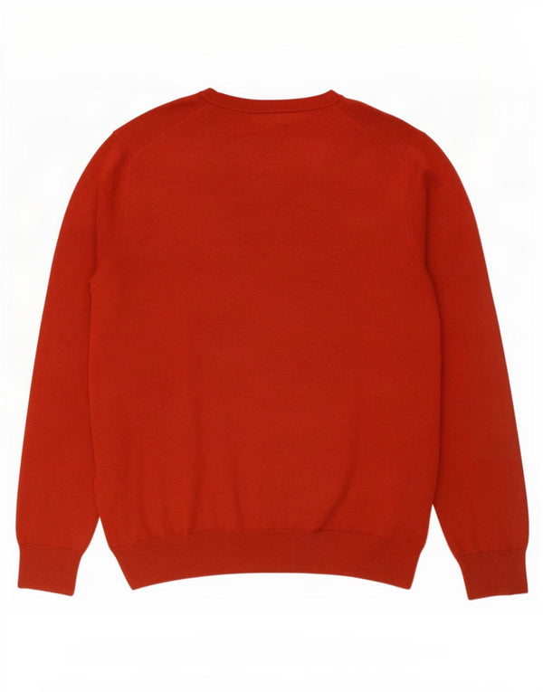Marks & Spencer Herren-Pullover mit V-Ausschnitt, XL, rote Baumwolle