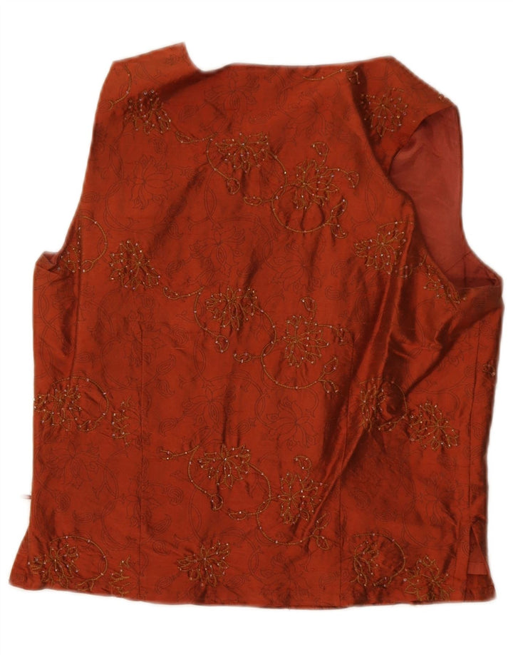 Blunauta Damen 4-Knopf-3-teiliges Set IT 42 Medium W28 Orange Blumenseide