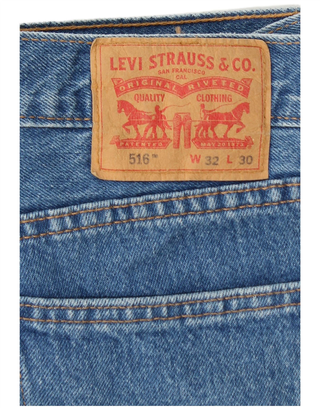 Levi's Herren 516 verkürzte gerade Jeans W32 L25 blaue Baumwolle
