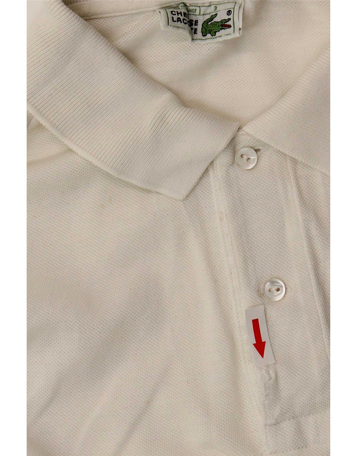 Lacoste Herren-Poloshirt, Größe 3, klein, weiße Baumwolle