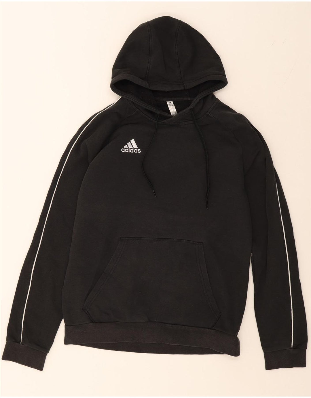 ADIDAS Mens Hoodie Jumper Medium Black Cotton Vintage Adidas and Second-Hand Adidas from Messina Hembry 