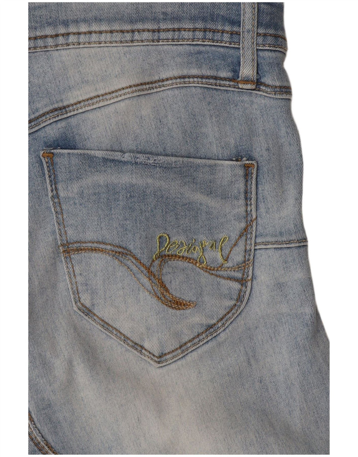 Desigual Damen Graphic Mini Denim Rock W30 Mittelblau geblümt