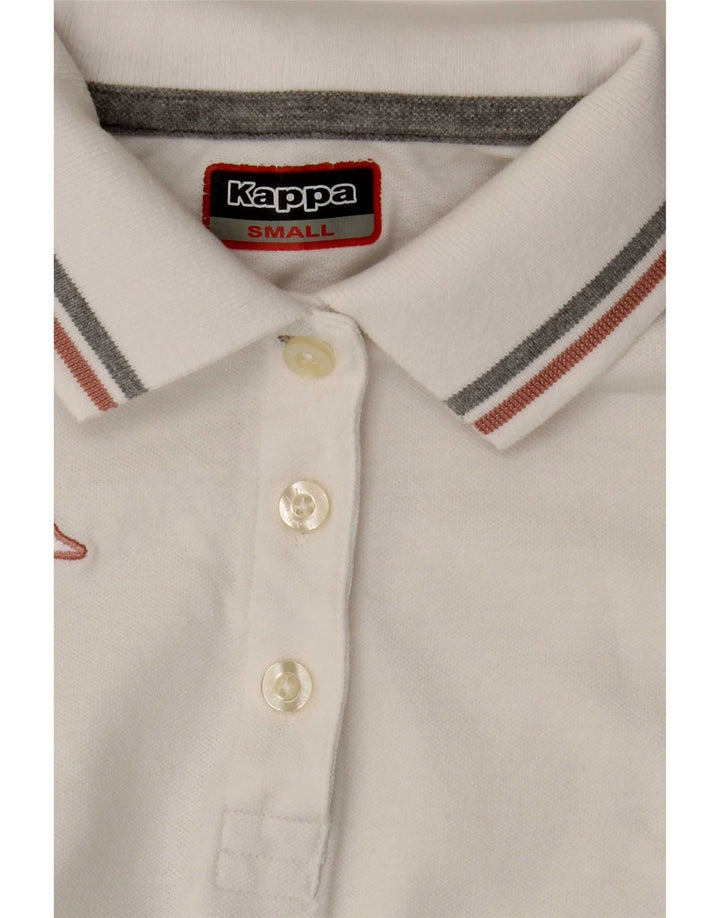 Kappa Damen Poloshirt UK 10 Small Weiße Baumwolle