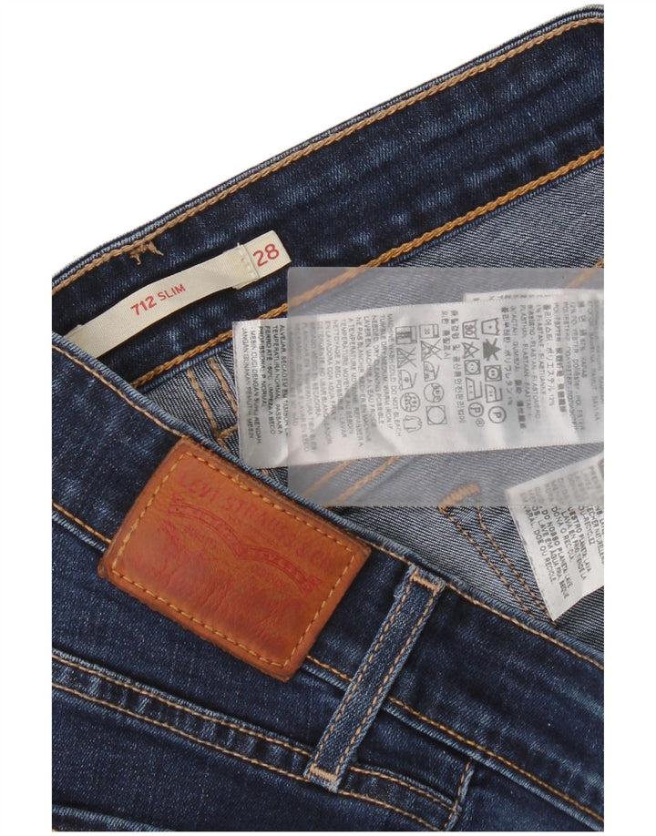 Levi's Damen 712 Slim Jeans W28 L30 Marineblaue Baumwolle
